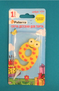 Свеча тортовая детская 9 "PATERRA" (401-530) (24)