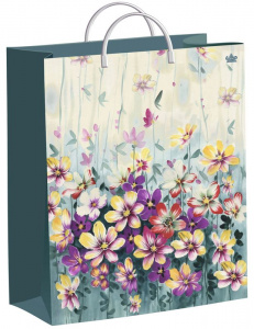 Сумка мягкий пластик 30*40 "Акварельные цветочки" (Тико) (40)