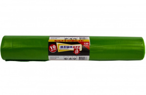 Мешки хоз. "МЕШКОFF" ПВД 120л. (10шт/рул) (ЗЕЛЕНЫЙ) (20)