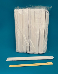 Палочки для еды в инд. упаковке бамбук. в белой бумаге 23см (100пар./уп) (арт. 440-608) (20)