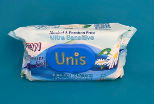 Салфетки влажные "Unis" универсальные (72 шт., с клапаном) (12)