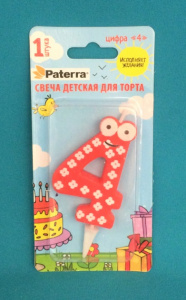 Свеча тортовая детская 4 "PATERRA" (401-525) (24)