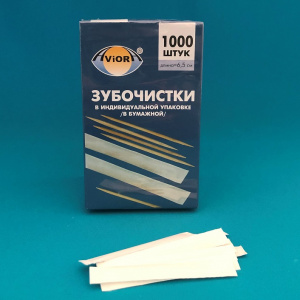 Зубочистки в инд. бум. упаковке бамбуковые в карт, кор по 1000шт. AVIORA (401-610) (30)